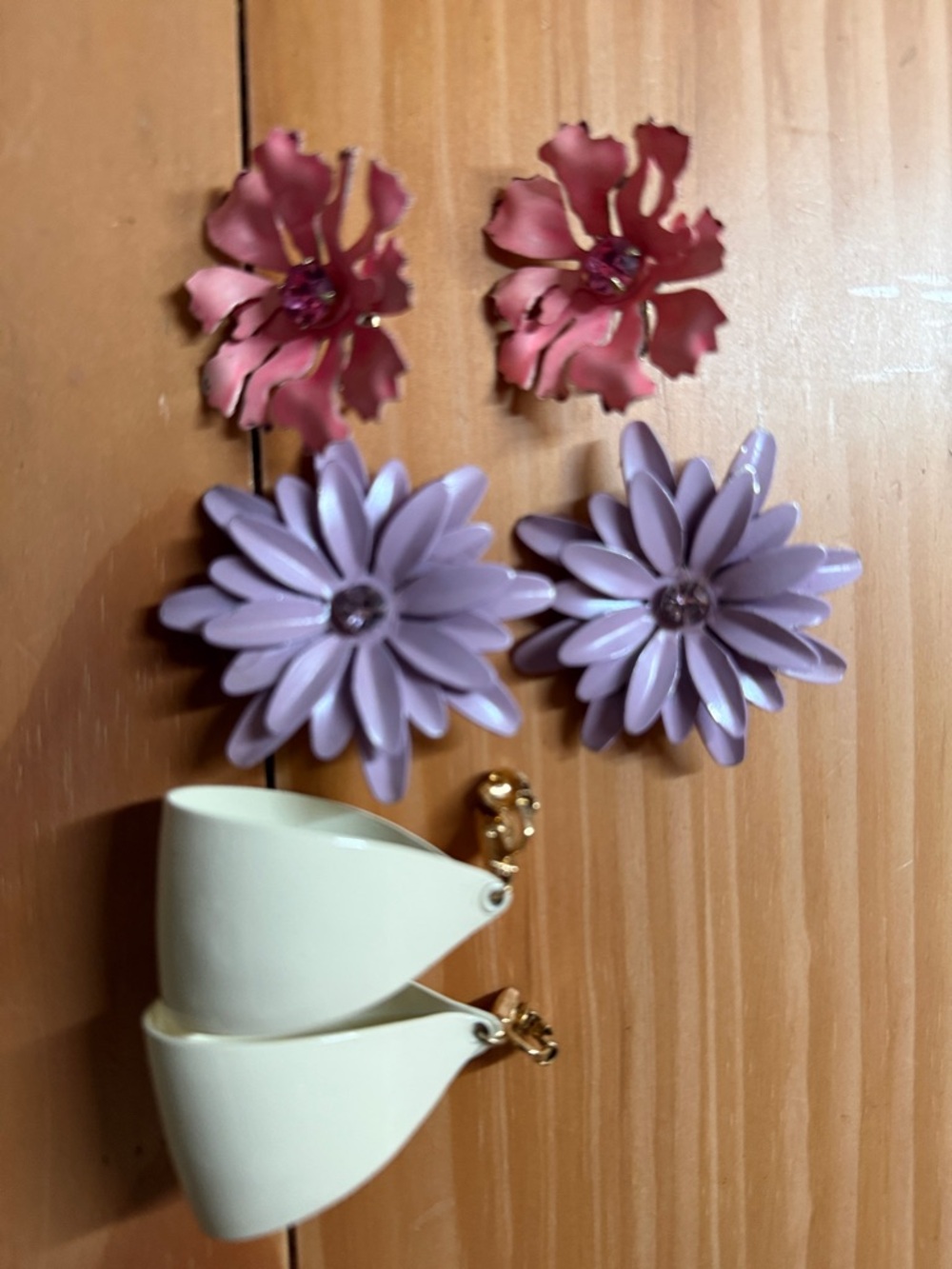 Vintage metal Clip-On Earring Set